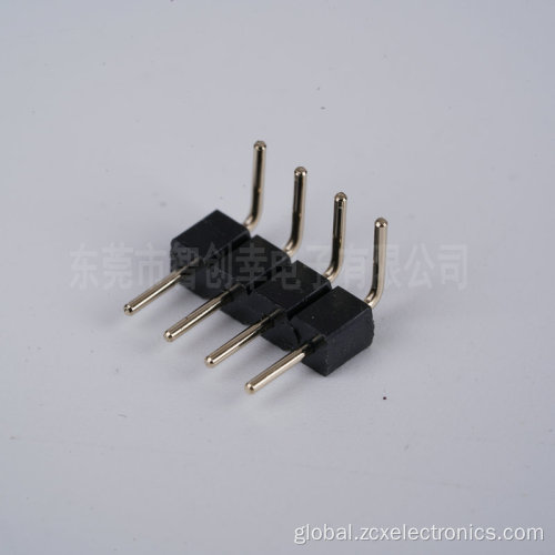 2.54 4P black gold plated pin connector